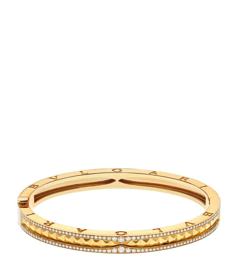 Bvlgari B.zero1 yellow gold diamond bangle - British product