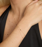 Astrid & Miyu gold topaz heart charm bracelet, imported from the UK