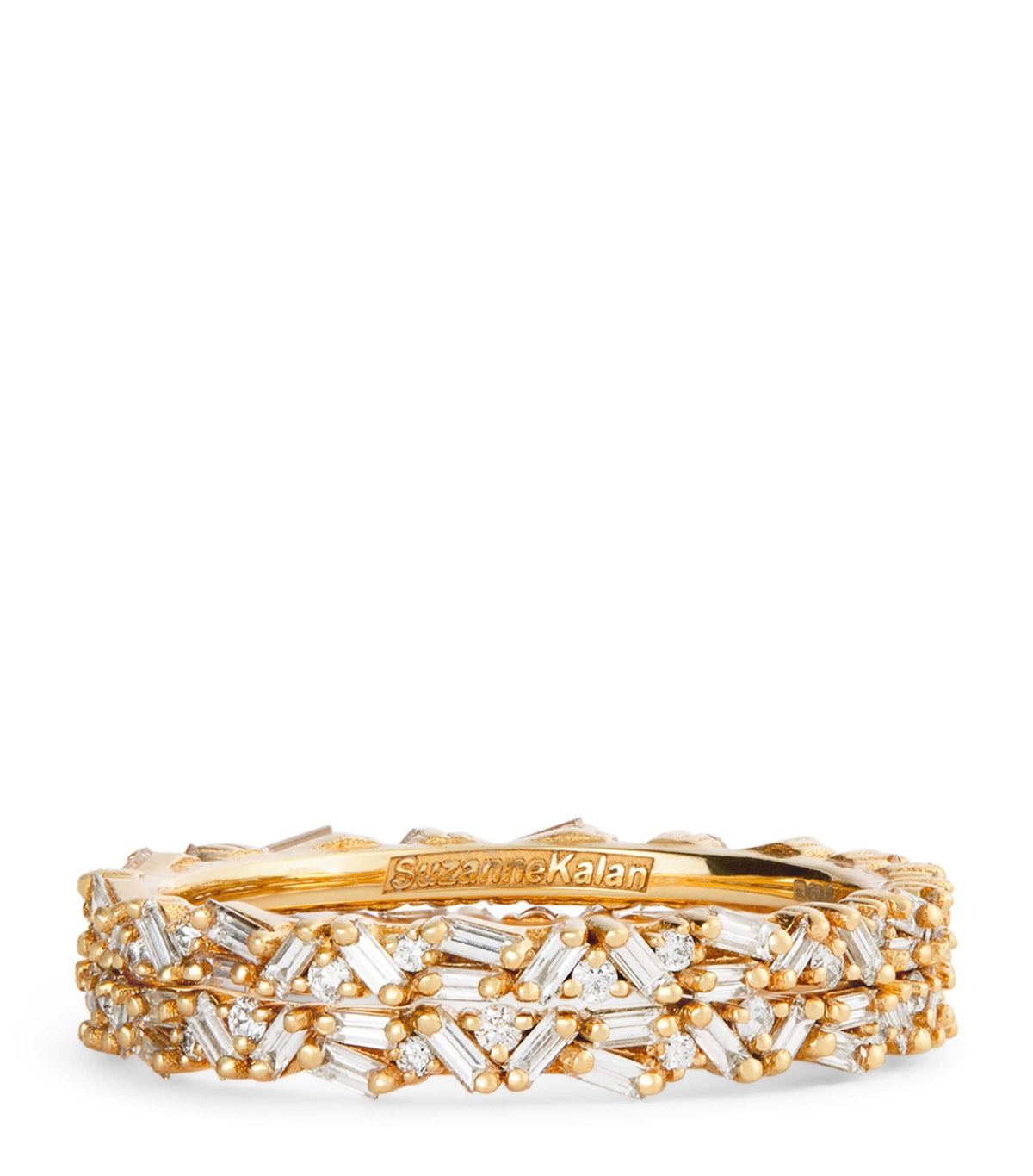 Suzanne Kalan yellow gold and diamond tech ring jackets size 8.5 (British brand)