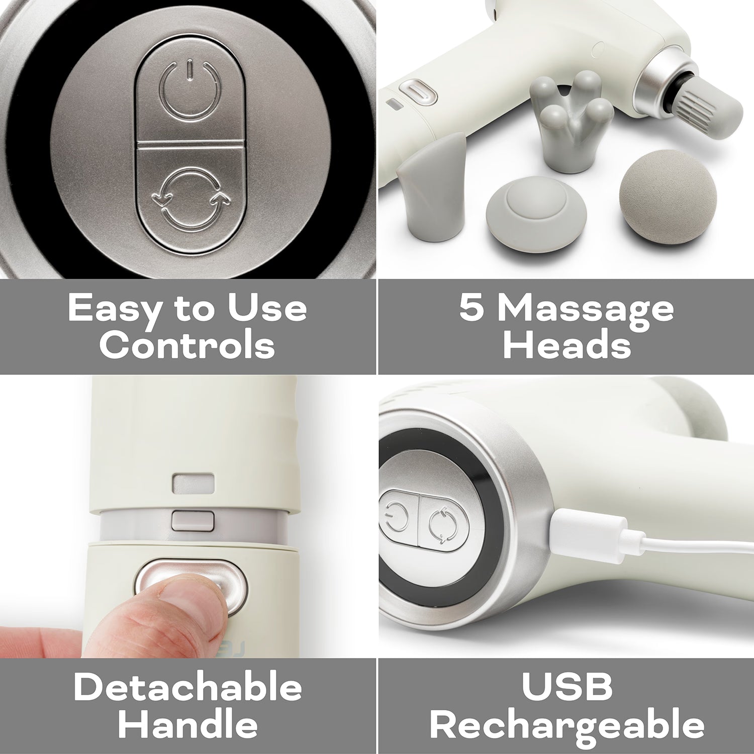 Reviber percussion massage gun with long reach handle (British brand)