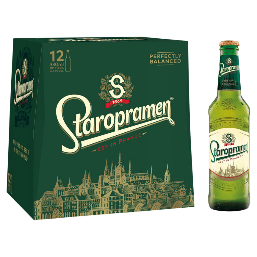 Staropramen Premium Czech Lager 12x Beer & Cider ASDA   