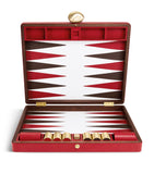 Assouline pebbled leather backgammon set - British product