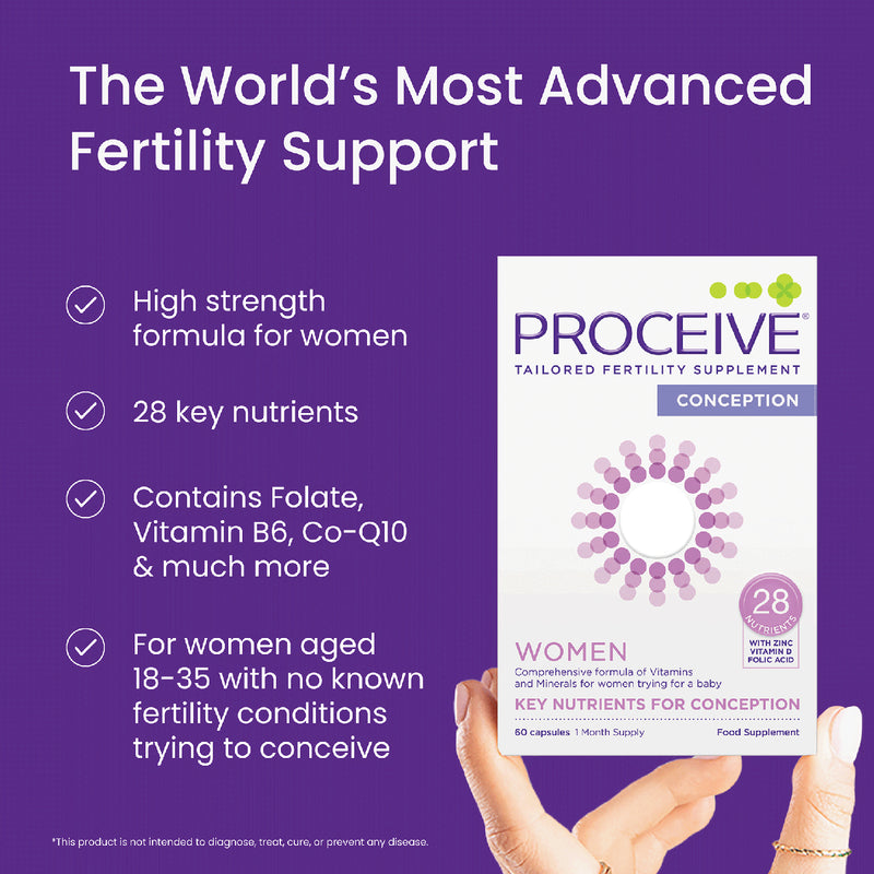 Proceive Women Advanced Fertility Supplement 60 Capsules, imported from the UK