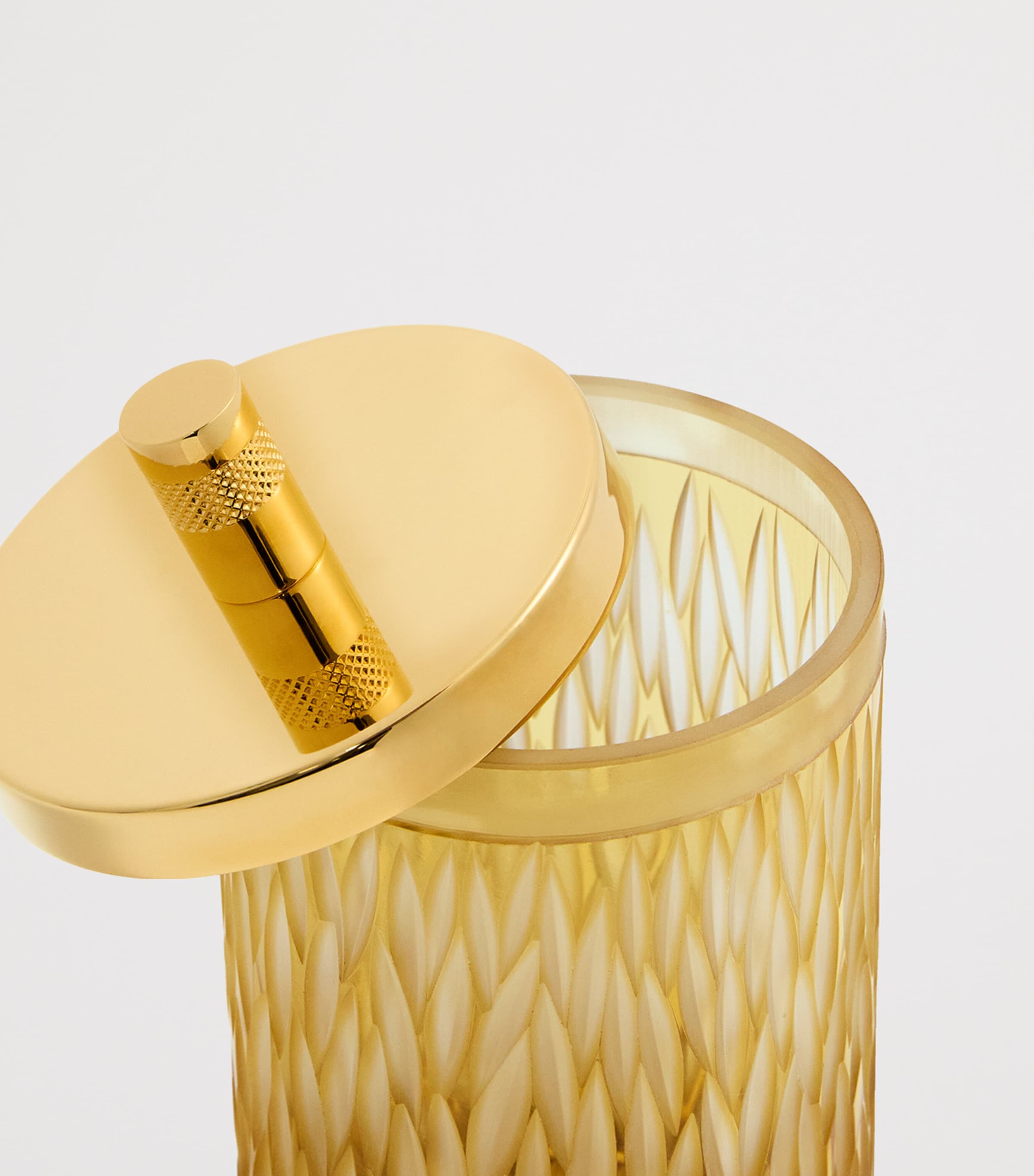 Zodiac Crystal Amber Cotton Wool Jar (British brand)
