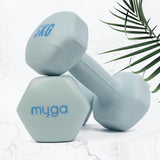 Myga hexagonal dumbbell pair 5kg, imported from the UK