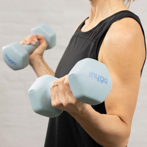 Myga hexagonal dumbbell pair 5kg, imported from the UK