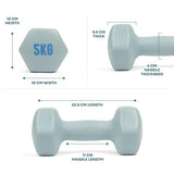 Myga hexagonal dumbbell pair 5kg, imported from the UK