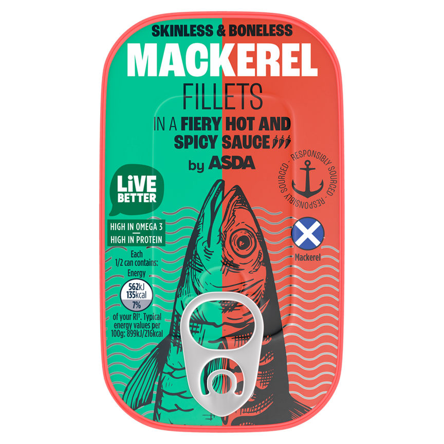 ASDA Mackerel Fillets in a Fiery Hot and Spicy Sauce 125g GOODS ASDA   