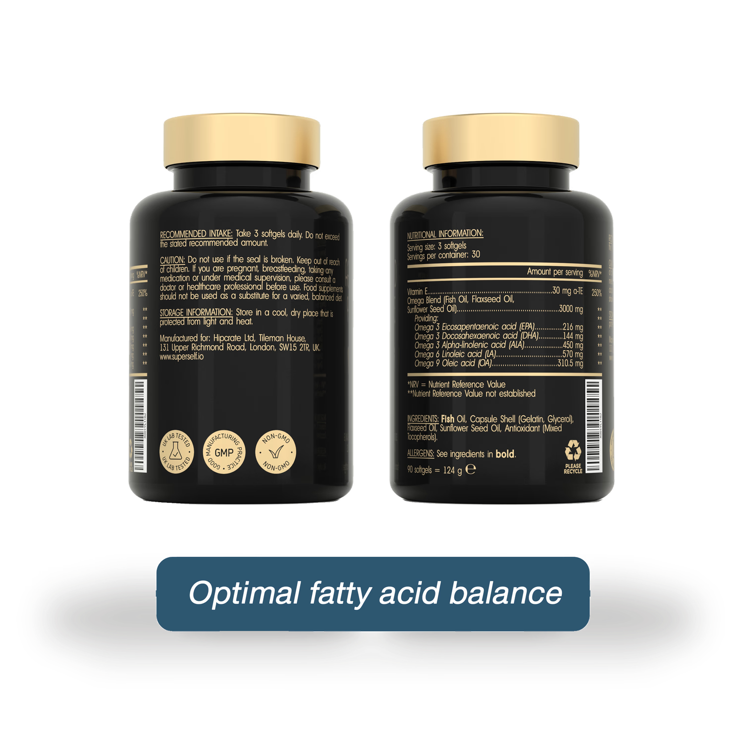 SuperSelf omega supplement 3000mg 90 softgels, UK version