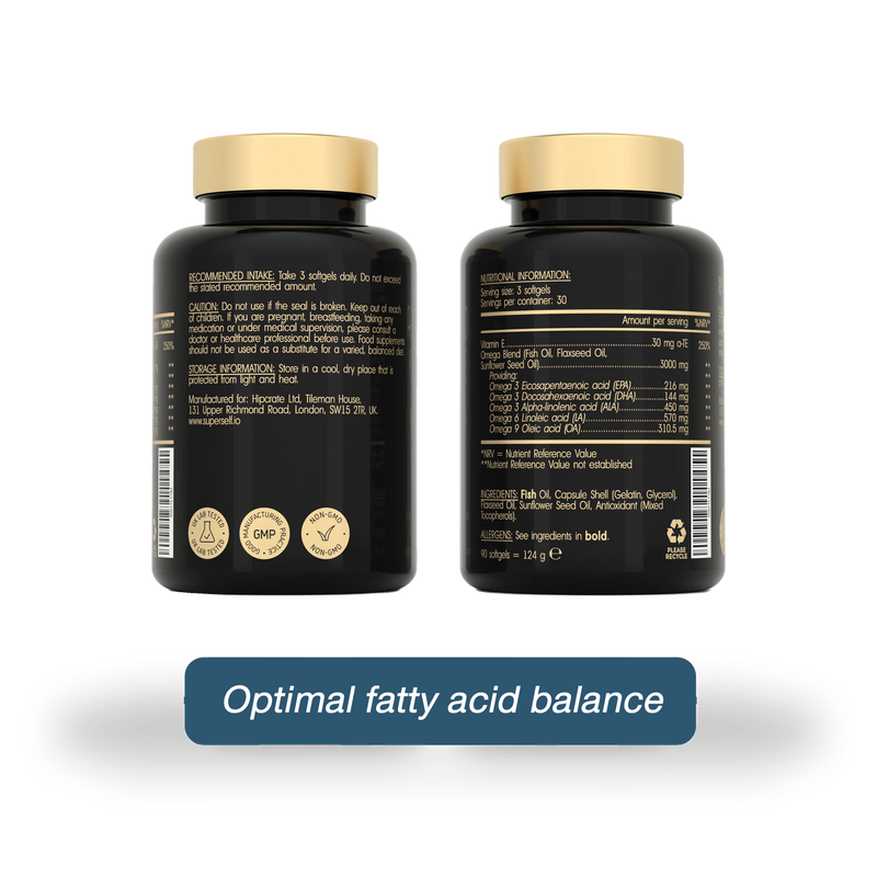 SuperSelf omega supplement 3000mg 90 softgels, UK version