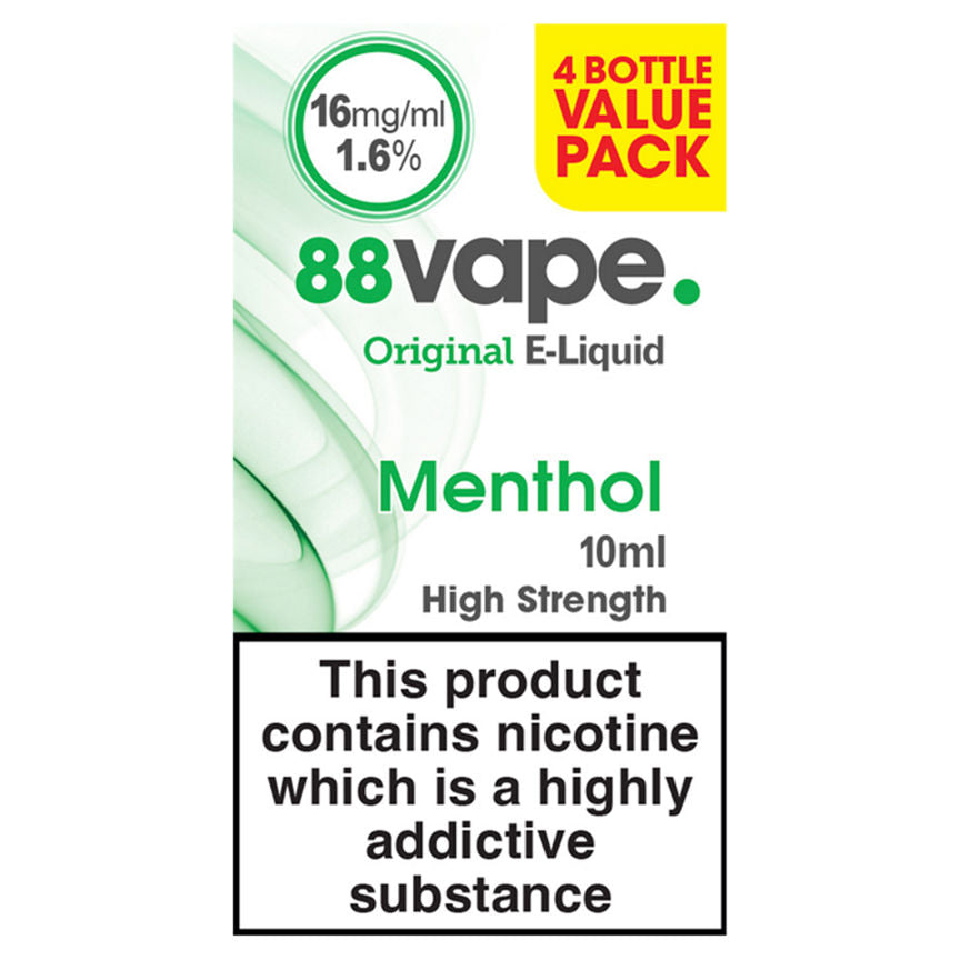 88Vape Original E-Liquid Menthol 4 x