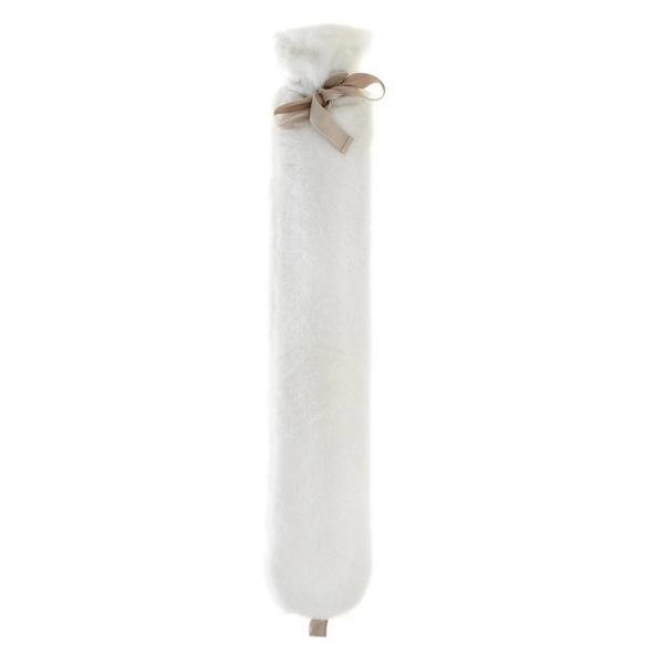 Aroma Home long hot water bottle white faux fur 72cm, UK version