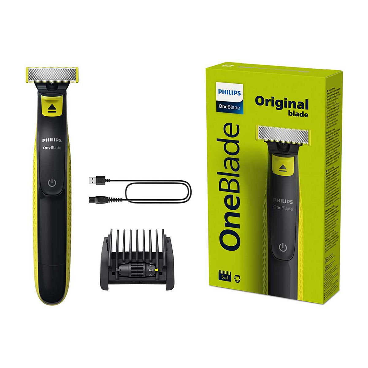 Philips OneBlade Original for Face with 5-in-1 Adjustable Comb - Trim, Edge, Shave - QP2724/20 GOODS Boots   