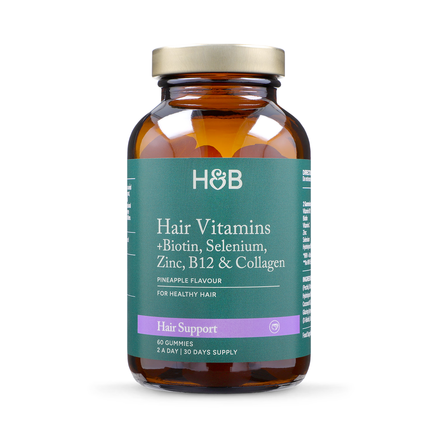 Holland & Barrett Hair Vitamin Pineapple Flavour 60 Gummies, UK version