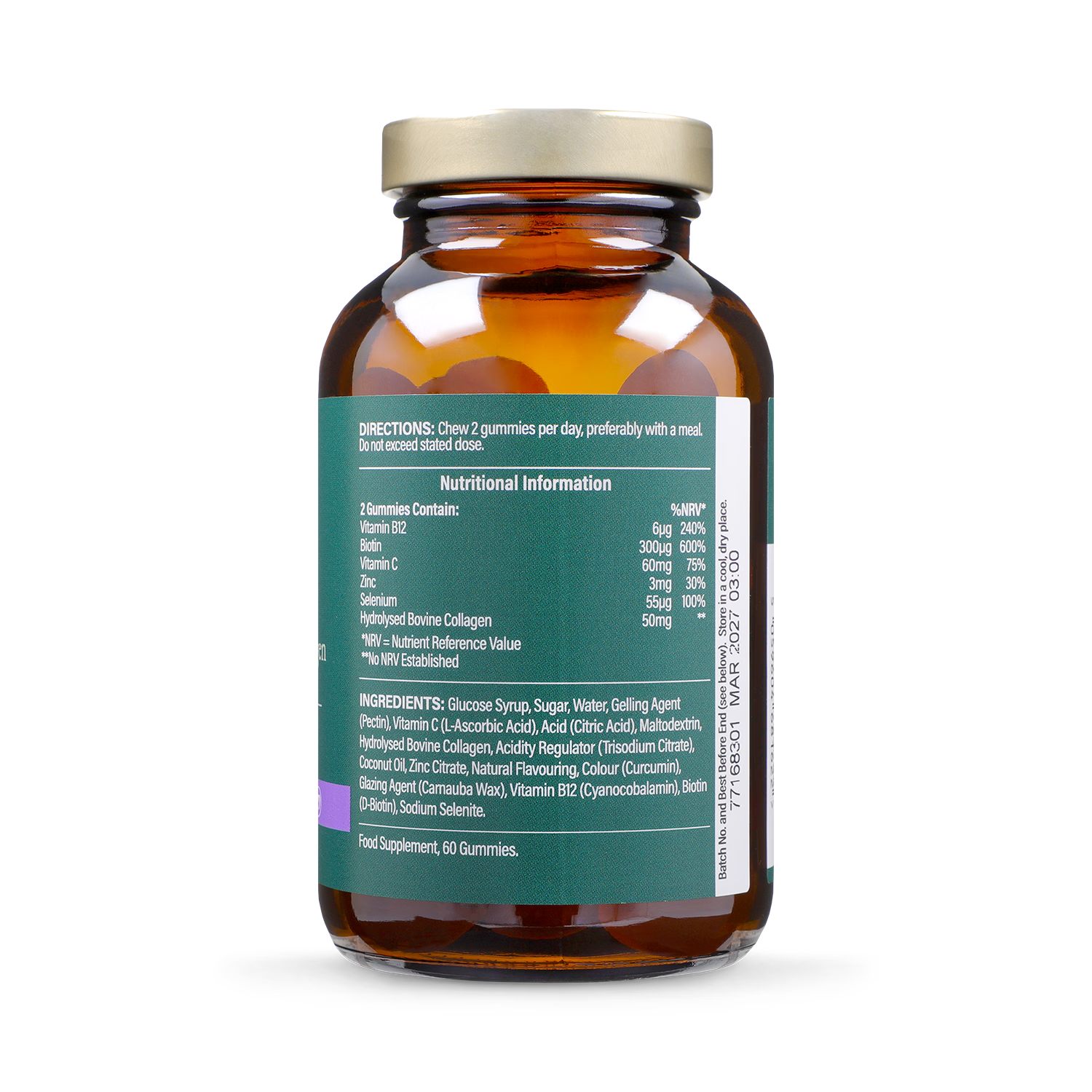 Holland & Barrett Hair Vitamin Pineapple Flavour 60 Gummies, UK version
