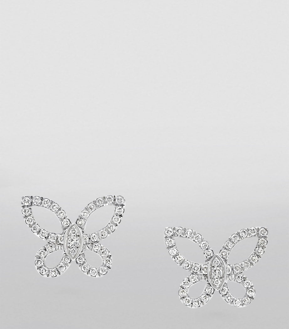 Graff butterfly diamond earrings 18kt white gold, imported from the UK