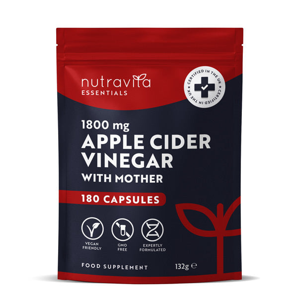 Nutravita apple cider vinegar capsules 1800mg with mother 180 count (British brand)