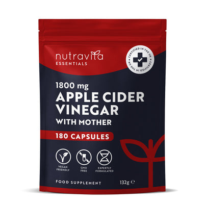 Superdrug Nutravita Apple Cider Vinegar 1800mg with Mother Dietary Supplement Capsules, 180 Capsules- Buy online at McGrocer