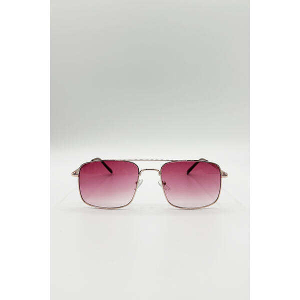 SVNX aviator style sunglasses gold pink - British product