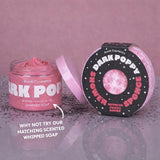 Bomb Cosmetics Dark Poppy exfoliating body buffer sponge, UK version
