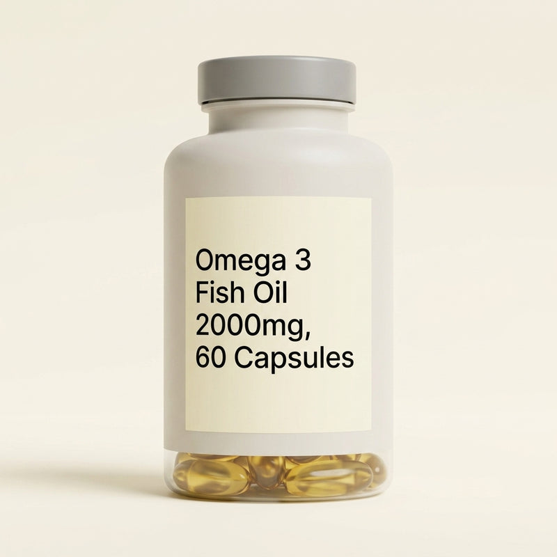 Holland and Barrett omega 3 fish oil high strength 2000mg 60 capsules, imported from the UK