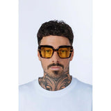 SVNX leopard yellow square sunglasses one size, UK version
