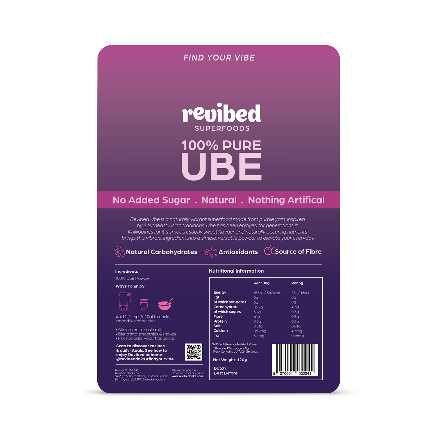 Revibed ube powder 120g - British product