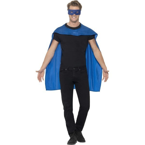 Smiffys blue cape with eyemask, UK version