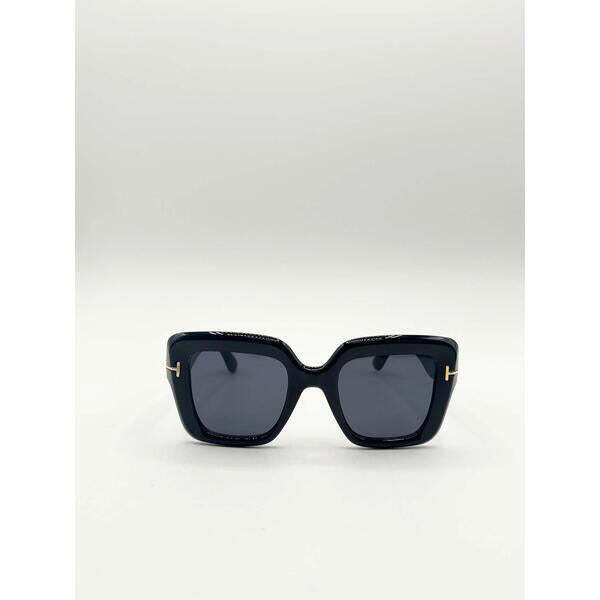 SVNX Bold Square Sunglasses in Black, imported from the UK