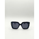 SVNX Bold Square Sunglasses in Black, imported from the UK