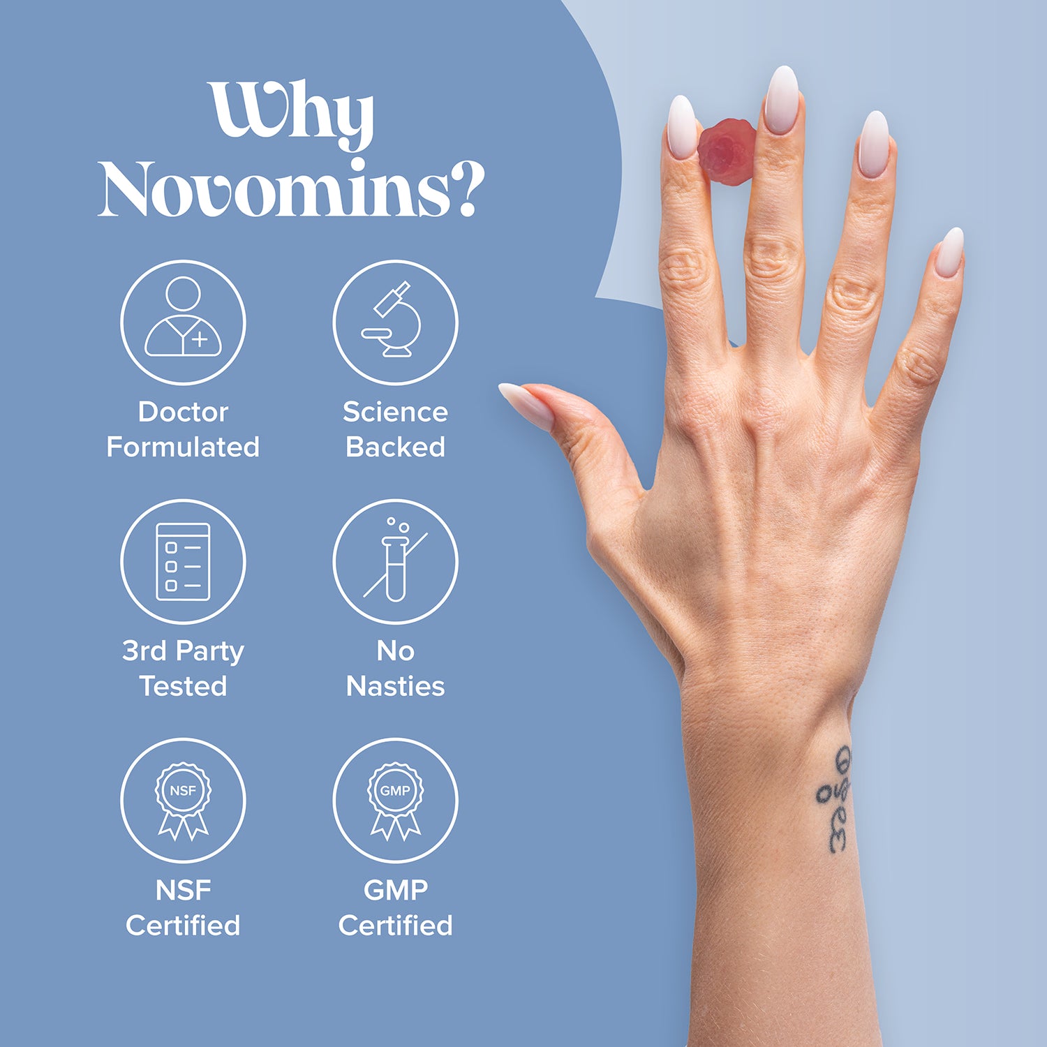 Novomins Bio-Bac peach gummies 60 pieces, imported from the UK