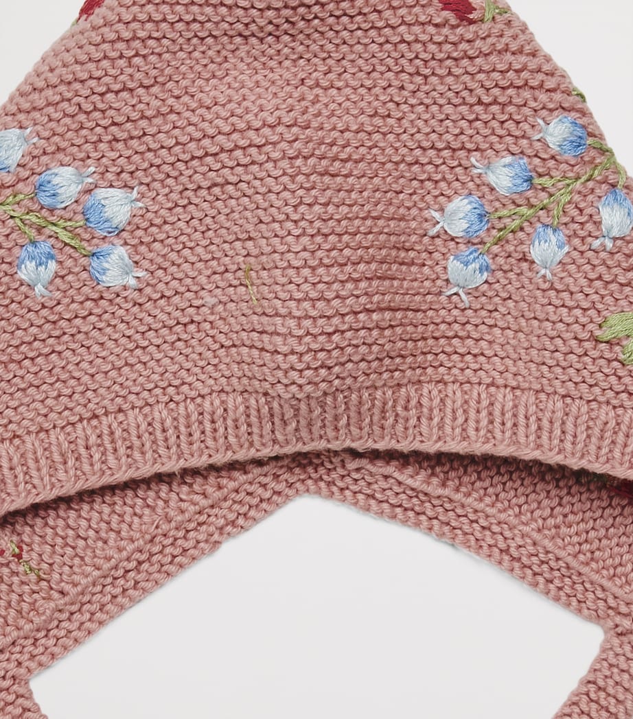 Shirley Bredal embroidered cotton baby bonnet, imported from the UK
