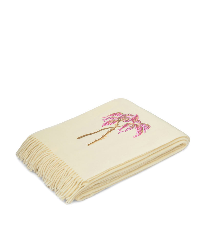 Loretta Caponi Pink Palm throw 132cm × 159cm, UK version