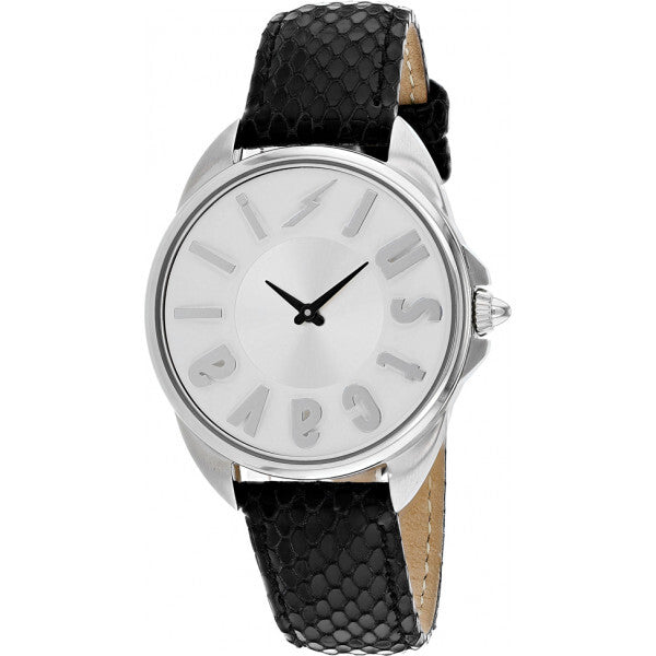 Just Cavalli black ladies logo watch leather strap, imported from the UK