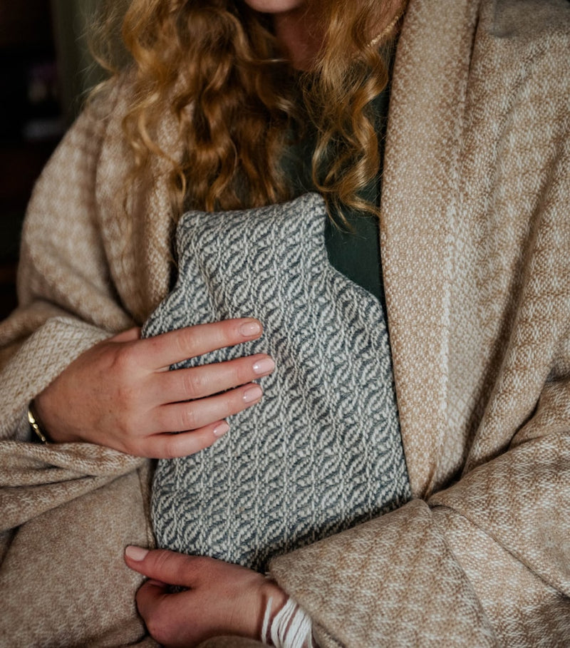 Araminta Campbell small alpaca-blend hot water bottle 30x20cm - British product