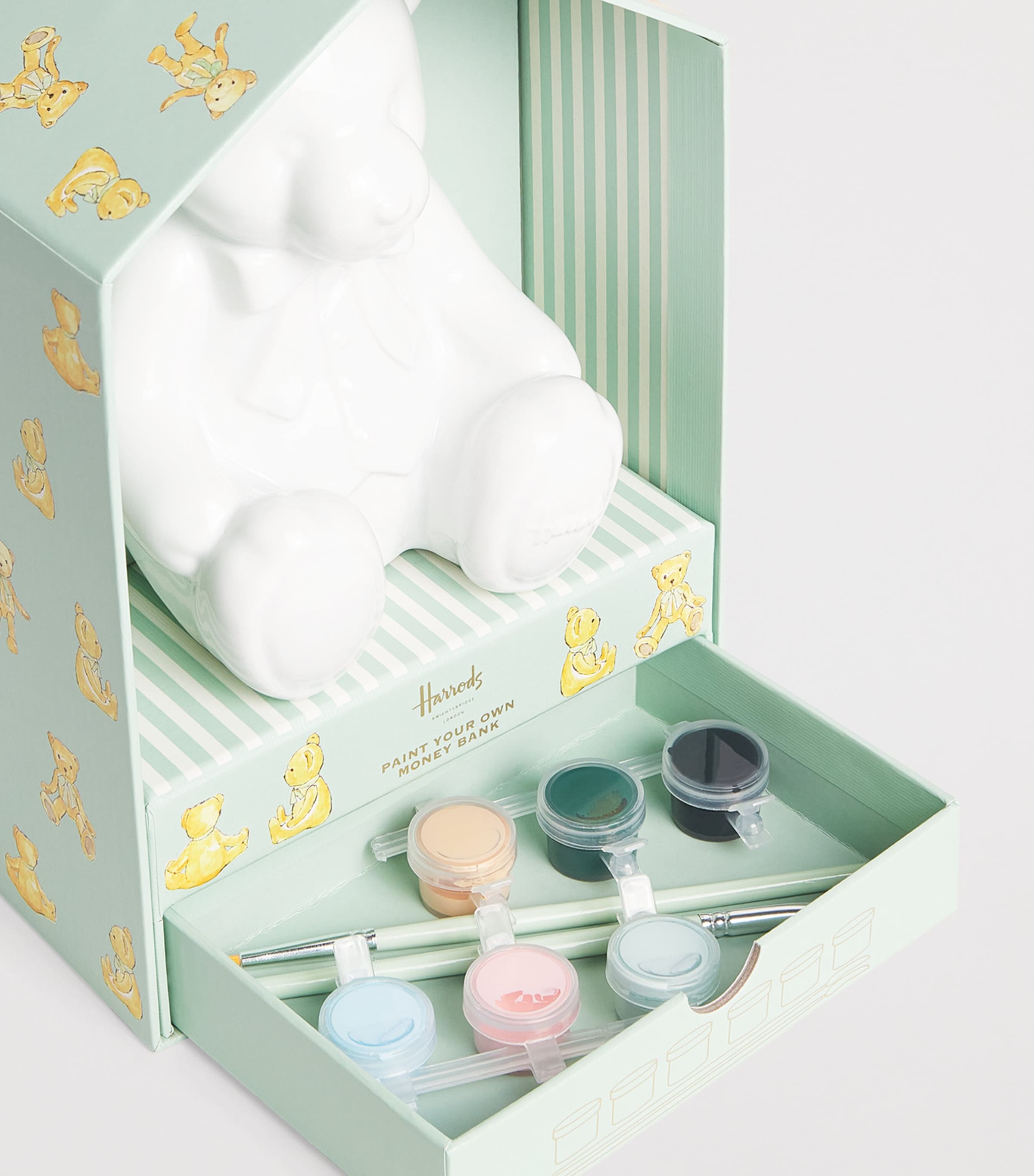 Harrods Bear Paint Your Own Money Bank craft kit, UK version