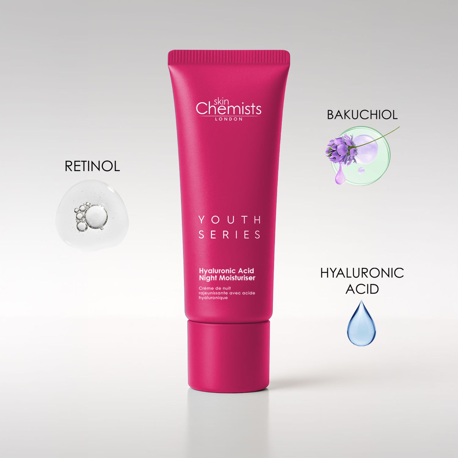 skinChemists Retinol Bakuchiol night moisturiser 50ml, imported from the UK