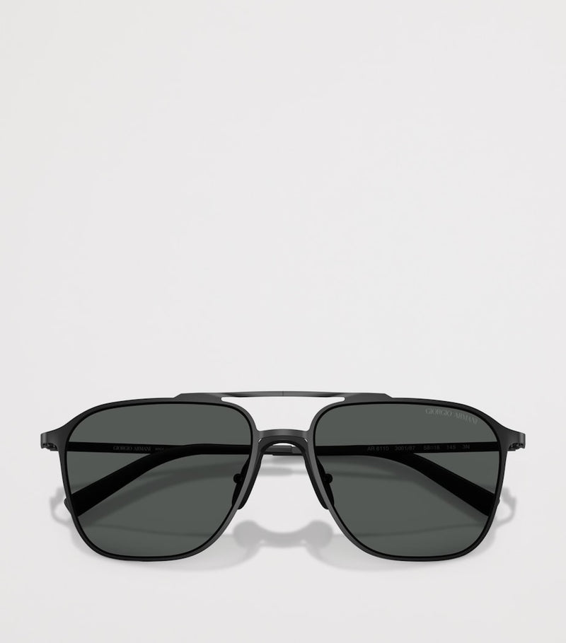 Giorgio Armani metal aviator sunglasses with matte finish (British brand)
