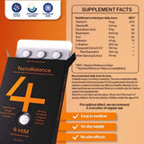 4HIM TestoBalance testosterone supplement 60 tablets, UK version
