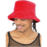 Smiffys 90s red fur bucket hat (British brand)