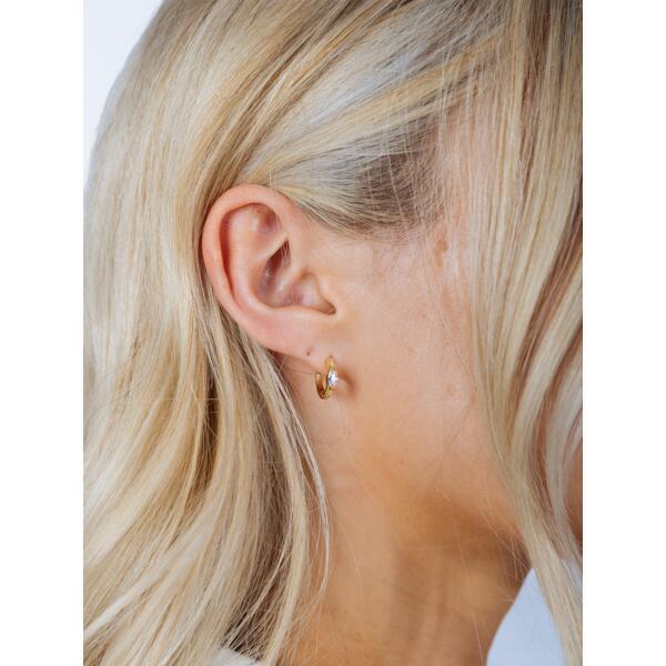 SVNX oval diamante huggie hoops stainless steel (British brand)