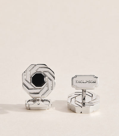 Harrods Tateossian Thompson Onyx Octagon Cufflinks- Buy online at McGrocer