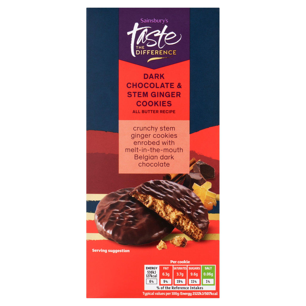 Sainsbury's Dark Chocolate & Ginger Cookies, Taste the Difference 200g