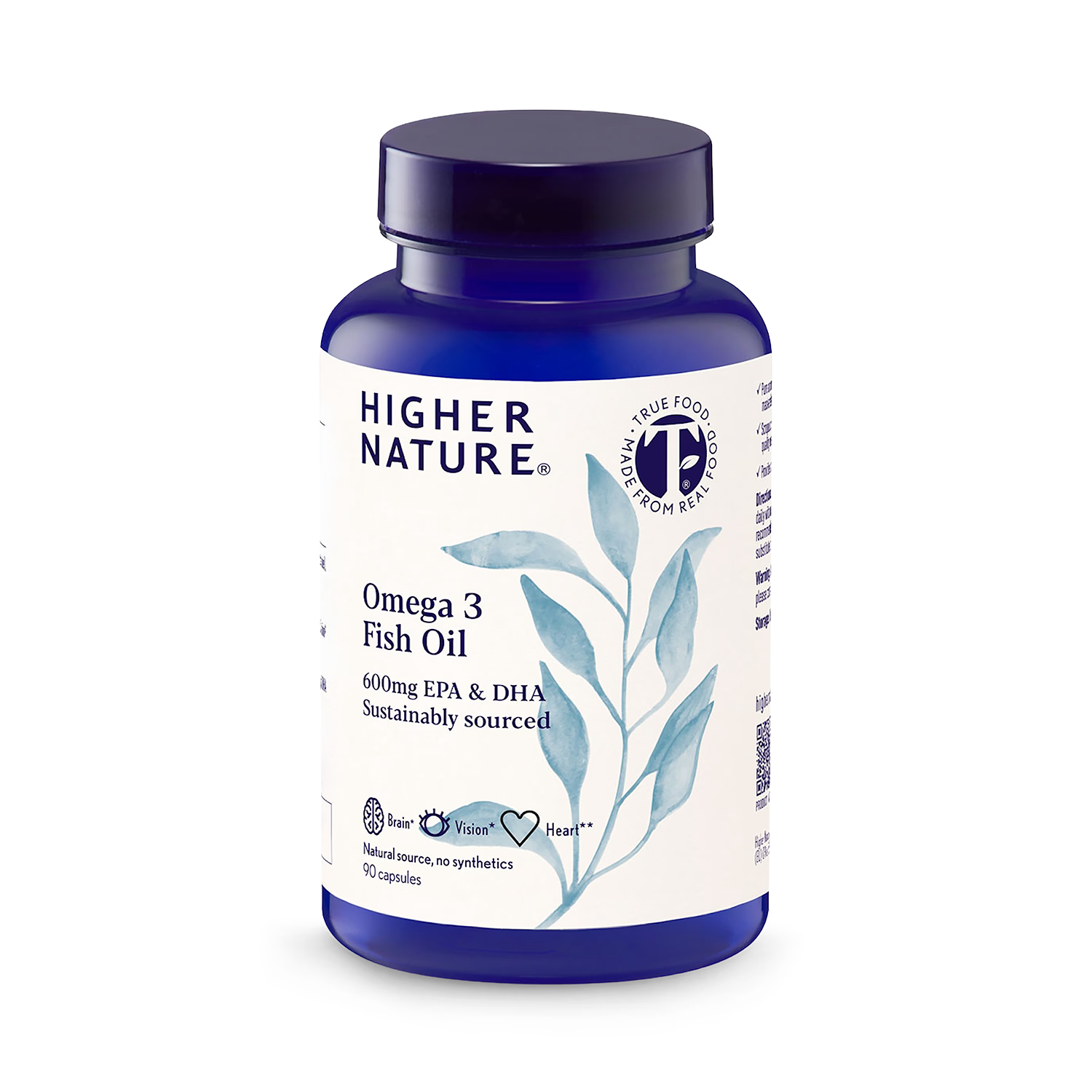 Omega 3 Fish Oil capsules 600mg EPA DHA 90 count, UK version