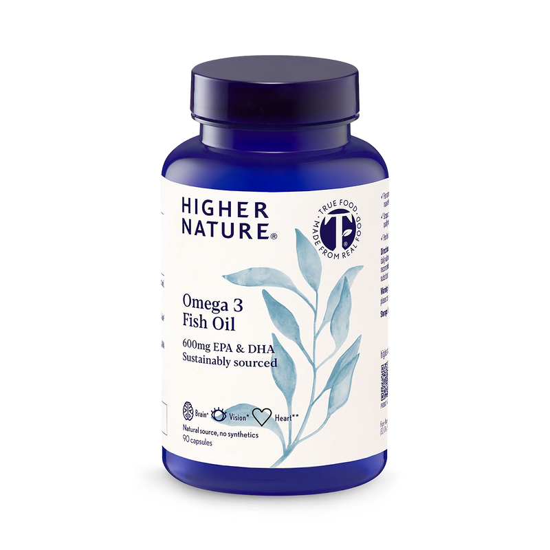Omega 3 Fish Oil capsules 600mg EPA DHA 90 count, UK version