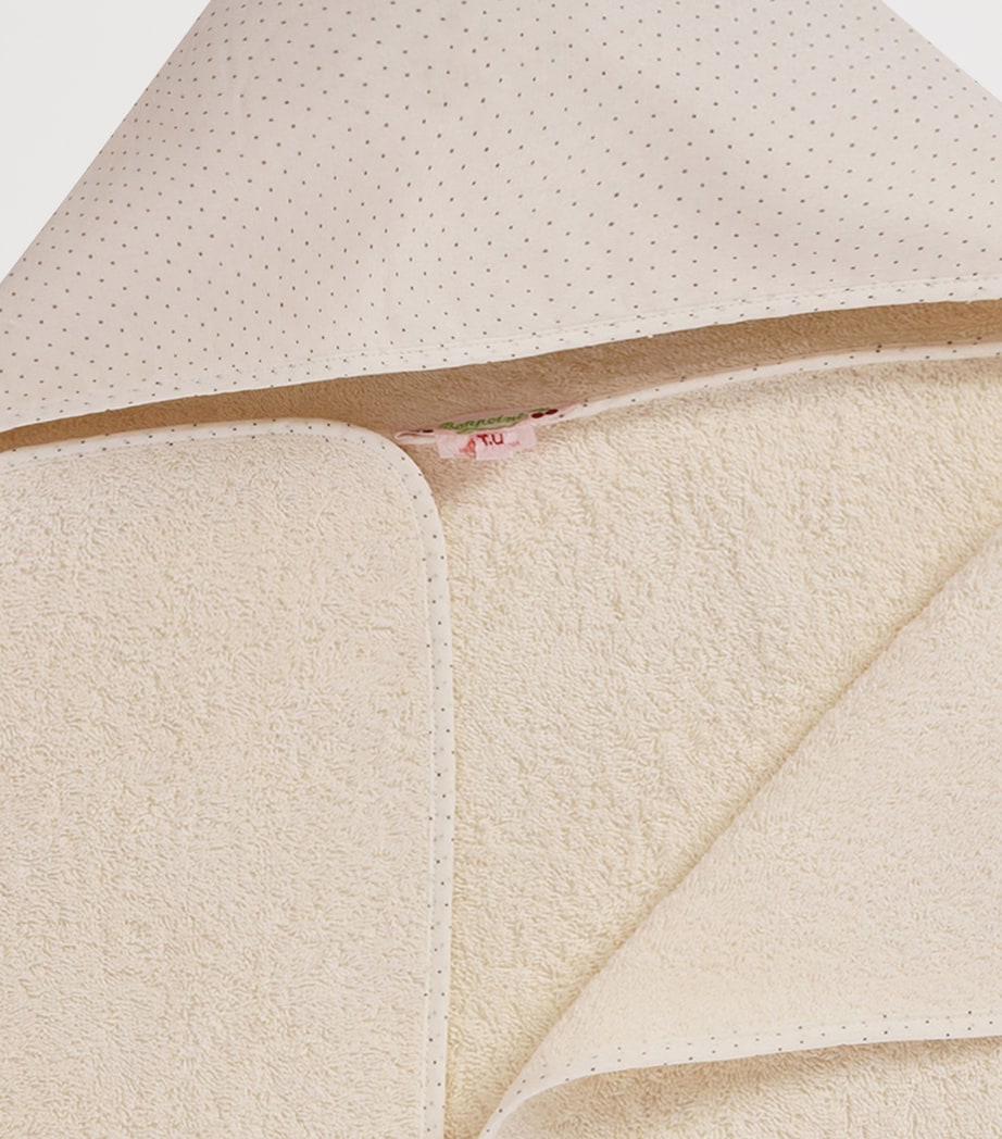 Bonpoint cotton hooded towel with polka dot print - British product