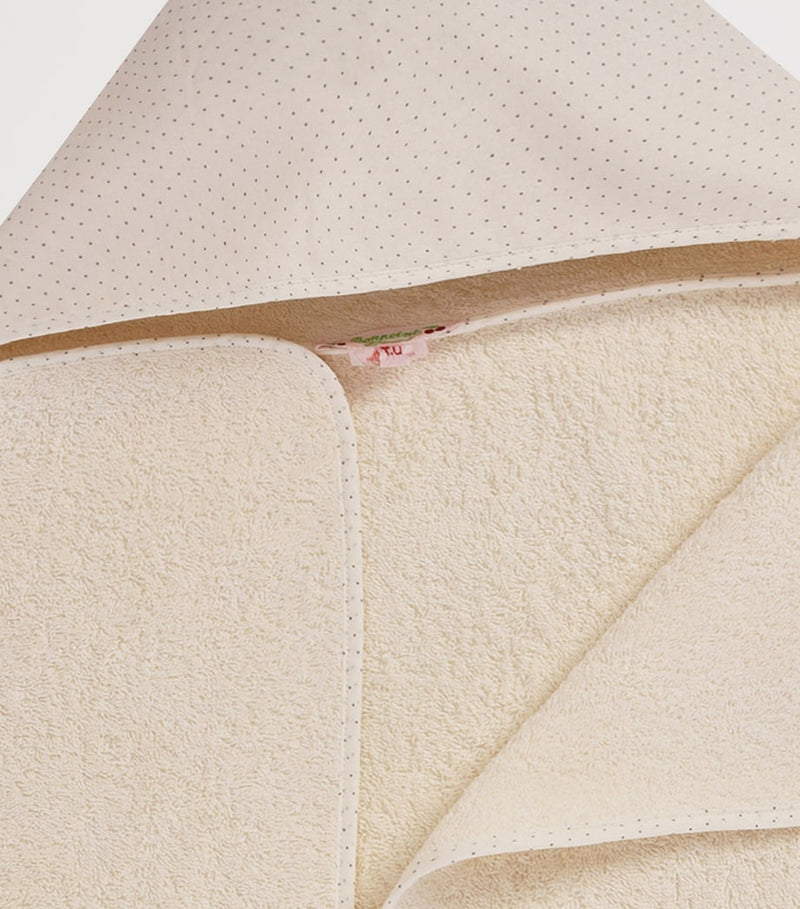 Bonpoint cotton hooded towel with polka dot print - British product