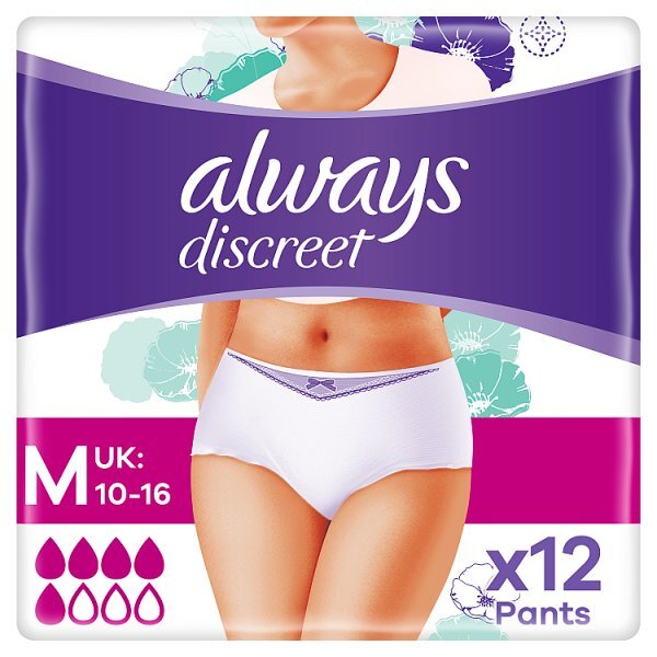 Always Discreet Underwear Incontinence Pants Normal M 12 GOODS Superdrug   