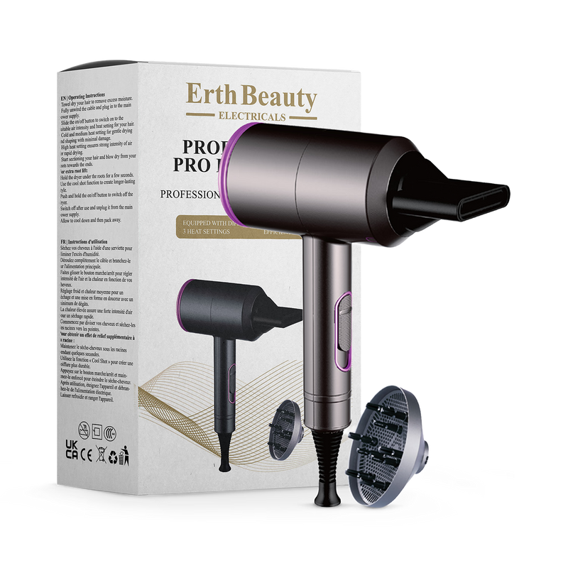 Erth Skin London Professional Pro Hair Dryer, UK version