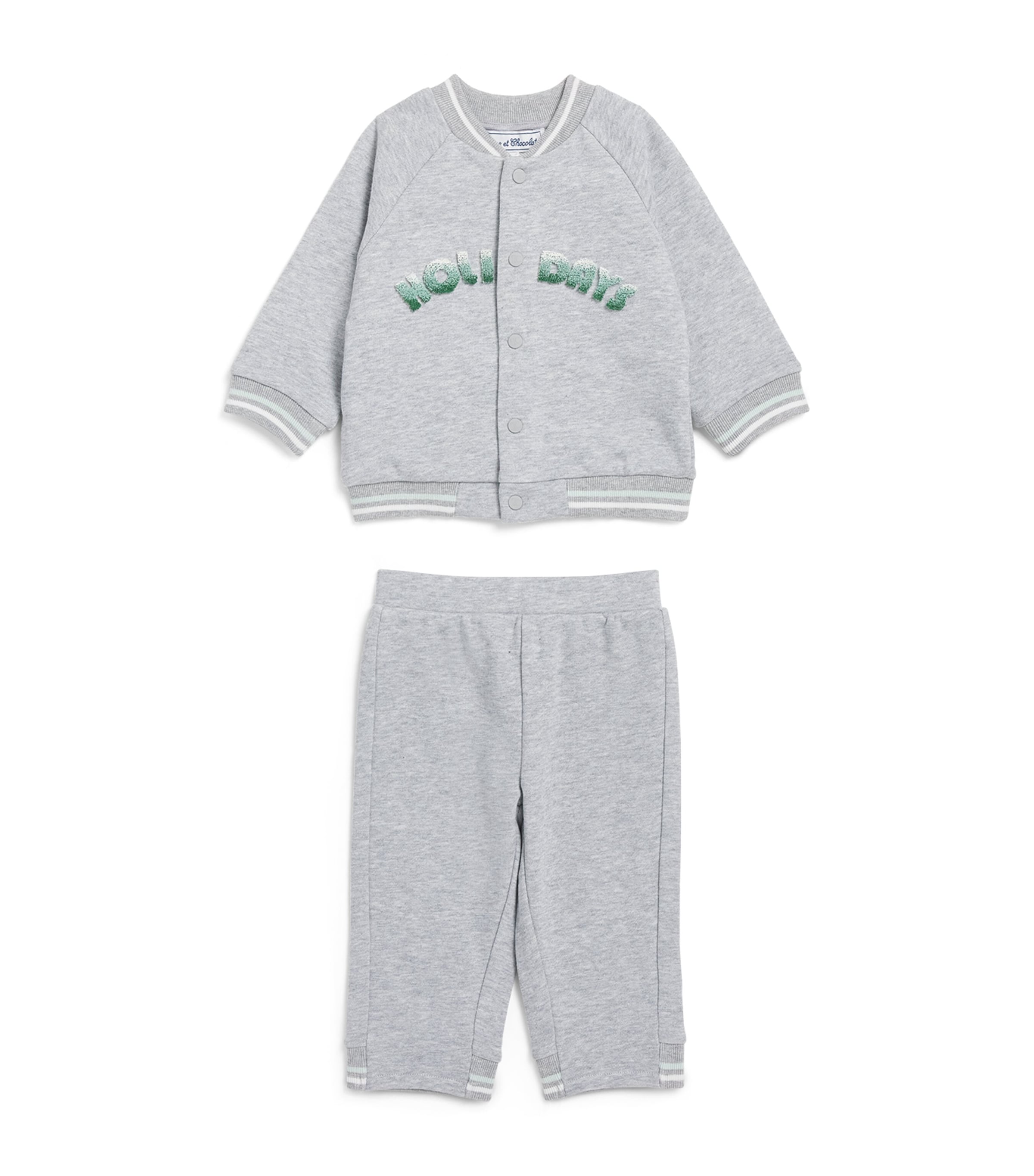 Tartine et Chocolat cotton appliqué track jacket and sweatpants set for ages 3 months to 5 years (British brand)